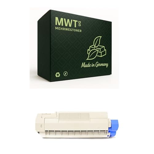 Image of Mehrwegtoner Toner Cartridge Compatible to Replace Oki C610 Replaces 44315307 Cyan Blue