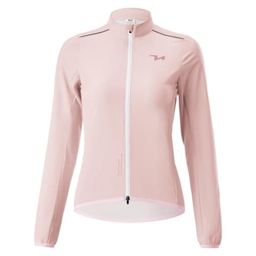 Image of ROCKBROS TVI Windproof Jackets Women Cycling Breathable Lightweight Coat Reflective Long Sleeve Cycle Tops for Riding, Running, Bike Racing Pink L
