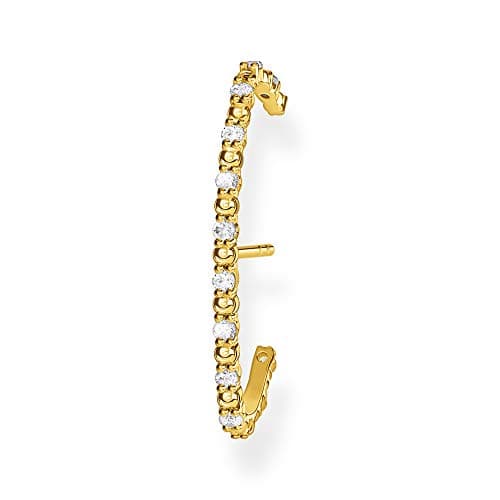 Image of THOMAS SABO Single ear stud white Stones gold 925 Sterling Silver, 18k Yellow Gold Plating