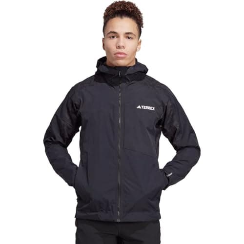 Image of adidas Terrex Xperior Hybrid Rain Jacket Men's, Black, Size M
