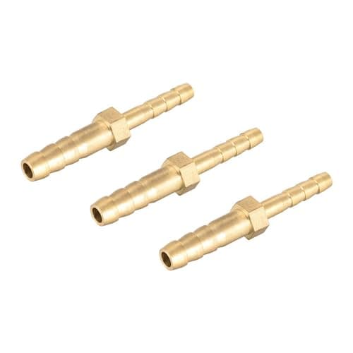 Image of TA-VIGOR 3Pcs Straight Brass Barb Fitting Reducer, 6mm to 4mm Brass Reducer Fittings Straight Connector for Water Gas Oil Boat Air Pipe