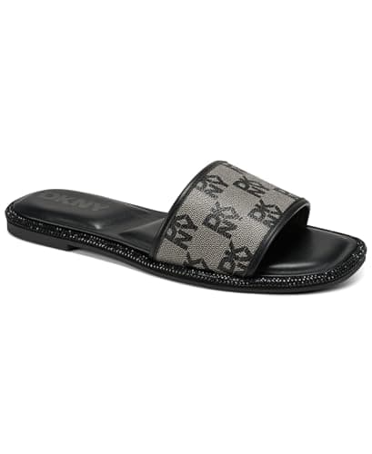 Image of DKNY Women's Badin-Flat Slide 5mm Sandal, Black, 4 UK