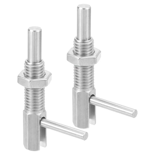 Image of sourcing map 2 Pcs Retractable Indexing Plunger Pin, M12 l Spring Plunger Stainless Steel Spring Loaded Latch Telescopic Locking Pin with Nut for Machinery Shipbuilding