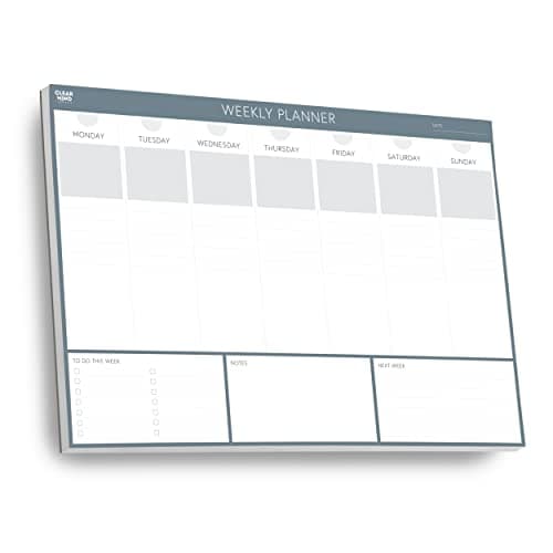 Image of Weekly Planner Desk Pad - Clear Mind Concepts® - 52 Tear-Off Sheets - Undated Weekly Organiser Pad - To Do List, Desk Calendar for Productivity - Large A3 Size