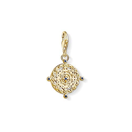 Image of Thomas Sabo Unisex Charm Pendant Vintage Compass Charm Club 925 Sterling Silver 1662-922-39