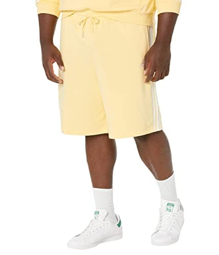 Image of adidas Essentials 3-Stripes Fleece Shorts Almost Yellow/White SM 10