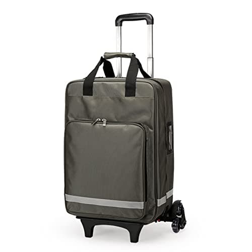 Image of First Aid Kit Bag with Detachable Trolley,First Responder Bag Empty on Wheels,Nurse Roller Bag with Removable Dividers, for Home Visits, Hospice, for Doctors, Nursing Students