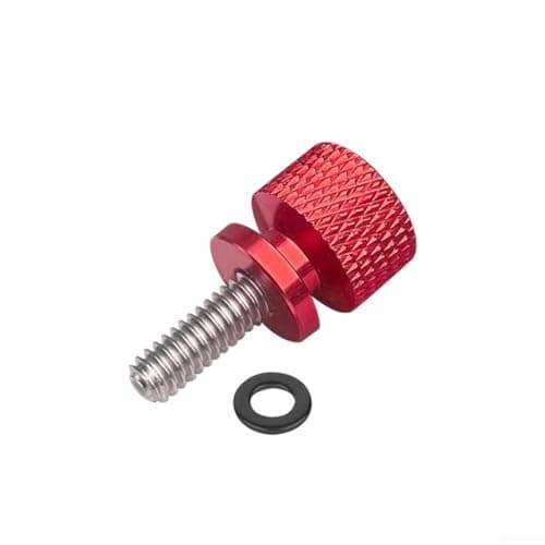 Image of GANCEI Cnc Aluminum 6Mm Quick Release Seat Bolt Screw With Washer, Knurled Head, For Highway Gliding Motorcycles, Fit, For Motorcycle Seat Mounting(Red)