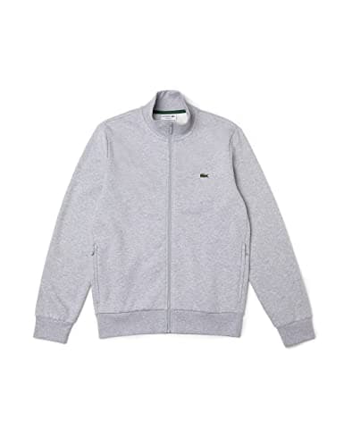Image of Lacoste Mens Full Zip Funnel Sweatshirt Long Sleeve Grey XXL
