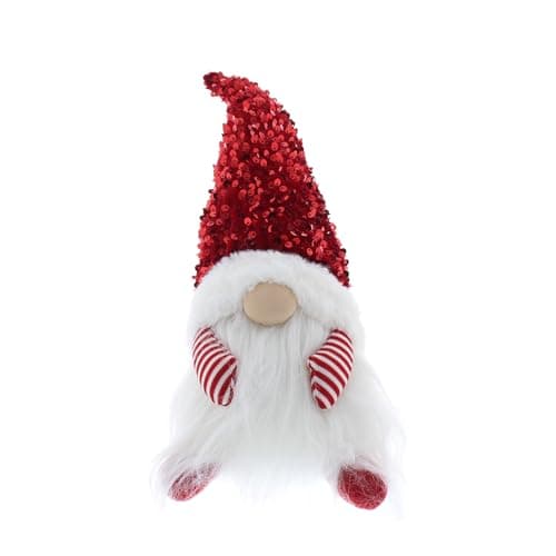 Image of Festive Productions 32cm Sitting Christmas Gonk With Red Sequin Hat Xmas Festive Décoration Centrepiece Tabletop