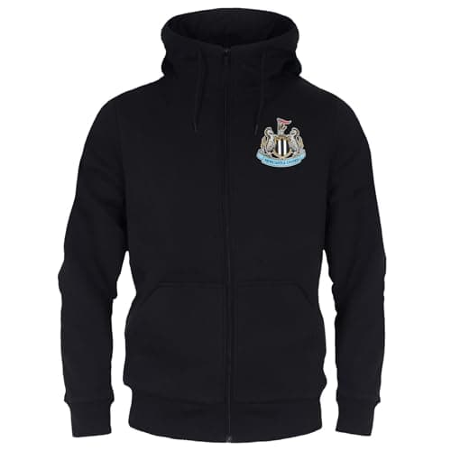 Image of Newcastle United FC Official Football Gift Mens Fleece Zip Hoody Black Medium