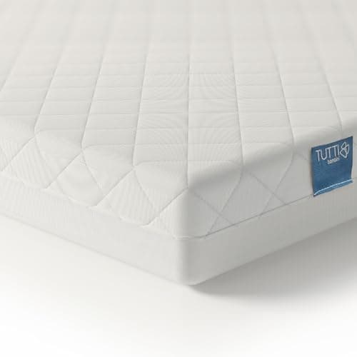 Image of Tutti Bambini Sprung Cot Mattress 140 x 70 cm - Hypoallergenic, Breathable & Wipeable Baby Mattress for Travel Cot & Crib, Soft & Supportive Home & Travel Cot Mattress (140 x 70 x 10 cm)
