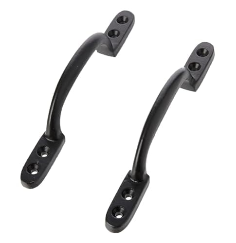 Image of Merriway® BH00060 Hotbed D Steel Handle, 150 mm (6 inch) Black Japanned - Pack of 2 Pieces