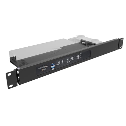 Image of JINGCHENGMEI Mini Rack Mount Kit for SonicWall Firewall TZ570 TZ670 or Similar Size Device- 1U Hinged Server Rack Shelf in a 19" Rack (RM-SON670)