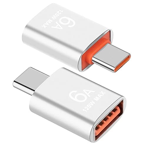 Image of USB to USB C Adapter (2 Pack), USB Type C Male to USB A 3.1 Female Converter, Thunderbolt 3 to USB Female Adapter OTG for MacBook, Samsung and More Type-C Devices (Silver)