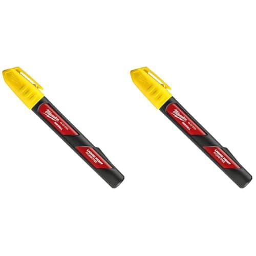 Image of Milwaukee MHT48223721 INKZALLTM Liquid Paint Marker Yellow (Pack of 2)