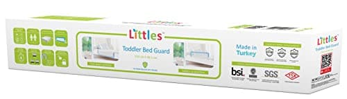 Image of Littles Bed Guard Rail for Toddler, Child & Baby. Fits Single, Double Up to King Size Beds, Grey, 150 cm x 48.5 cm