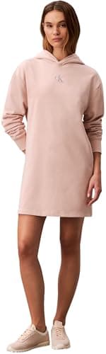 Image of Calvin Klein Women's Ls Monologo Premium Terry Hoodie Lv047D229G Dresses, Orange, S