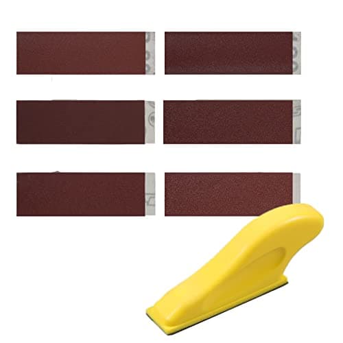 Image of LEONTOOL Micro Detail Sander Kit 3.5" x 1" Mini Sander for Small Projects with 120 Pcs Mini Sander Paper 80 120 180 240 400 600 Grit Detail Handle Sanding Tools for Corner Polishing Detail Sanding