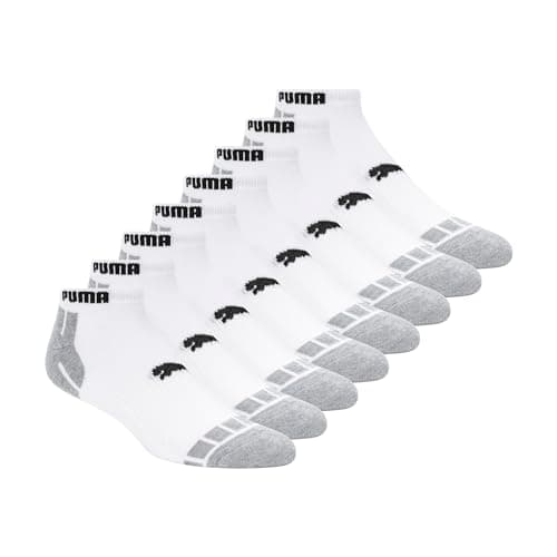 Image of PUMA Men's 8 Pack Low Cut Socks Athletic, White/Black, 9-13 UK (Pack of 8)