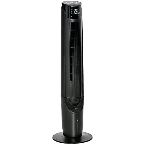 Image of HOMCOM Air Cooler, 2.8L Oscillating Ice Cooling Fan with 3 Speeds, 4 Modes, 12 Hour Timer, LED Display and Remote Control for Bedroom, Office, Living Room, Black