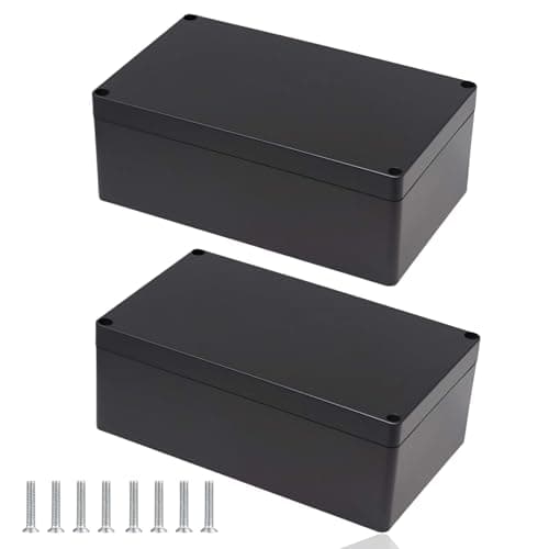 Image of 2 PCS Waterproof Junction Box, 200x120x75mm Black IP65 Outdoor Electrical Boxes ABS Plastic Project Junction Box Enclosure for Electronics Power Instrument Case Boxes