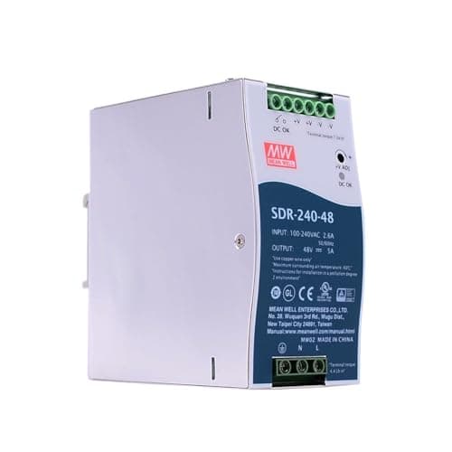 Image of SDR-240-48 DC 48V 5A 240W Single Output Industrial DIN Rail with PFC Function Power Supply