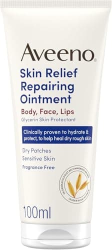 Image of Aveeno Skin Relief Repairing Ointment (1 x 100ml), Glycerin Skin Protectant for Body, Face and Lips, 72-Hour Moisturising Ointment Proven to Hydrate, Protect and Help Heal Dry, Rough & Sensititve Skin