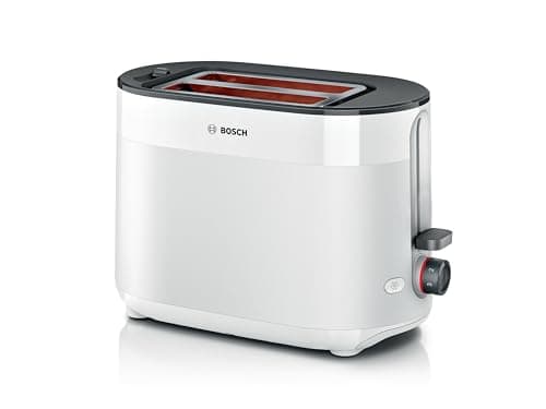 Image of Bosch MyMoment Delight TAT2M121GB - Compact 2-Slice Toaster with Reheat/Defrost, Integrated Bun Warmer, Auto Shut-Off, High Lift and Crumb Tray, in White