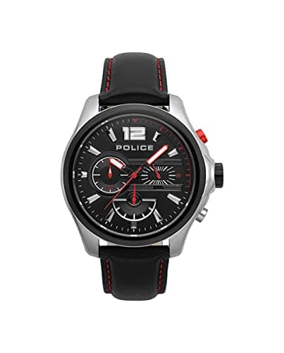 Image of Police Mens Quartz Watch, Chronograph Display and Leather Strap PL.15403JSTB/02