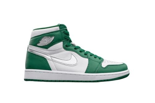 Image of Nike Men's Air Jordan 1 Mid Basketball Shoes, Gorge Green/Metallic Silver-wh, 10.5