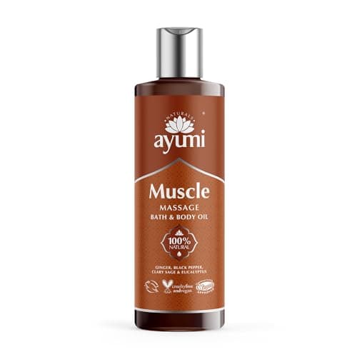 Image of Ayumi Muscle Body Massage Oil | Muscle Pain Relief Massage Oils for Soreness & Tension | Ginger Oil, Eucalyptus Oil & Essential Oils for Skin | Anti Inflammatory & Massage Oil Muscle Relax | 250ml