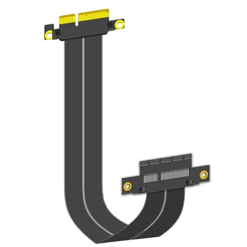 Image of GLOTRENDS 200mm PCIe 4.0 X4 Riser Cable for M.2, WiFi, Firewire, USB, Sound Cards, etc