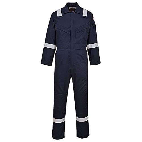Image of Portwest Flame Resistant Light Weight Anti-Static Coverall 280g, Size: L, Colour: Navy, FR28NARL