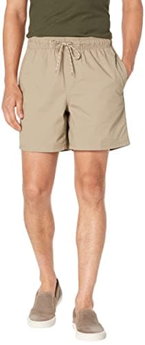Image of Amazon Essentials Men's 5" (15cm) Inseam Drawstring Shorts, Khaki Brown, M