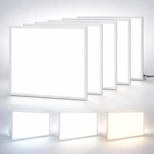 Image of Brightex Pack of 5 LED Panel Light 600x600mm 40W 3600LM Ultra Bright Office Ceiling CCT Selectable 3500K 4000K 6500K Recessed or Suspended Flat Square Office, Shop, Commercial Lighting with Driver