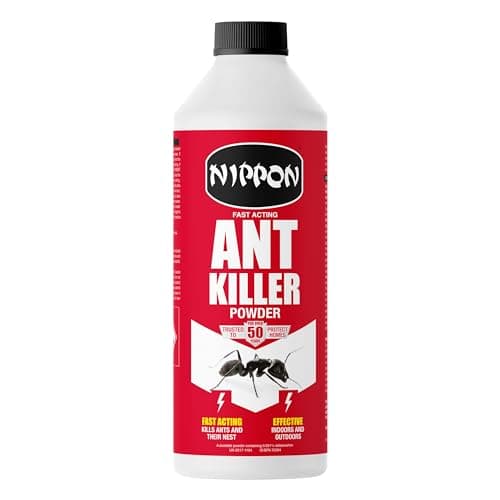 Image of Nippon Ant Killer Powder, Up To 6 Months Control, Indoor And Outdoor Use, Fast Acting, Kills On Contact, Suitable For Cockroaches, Beetles, Earwigs, Silverfish And Woodlice- 500G