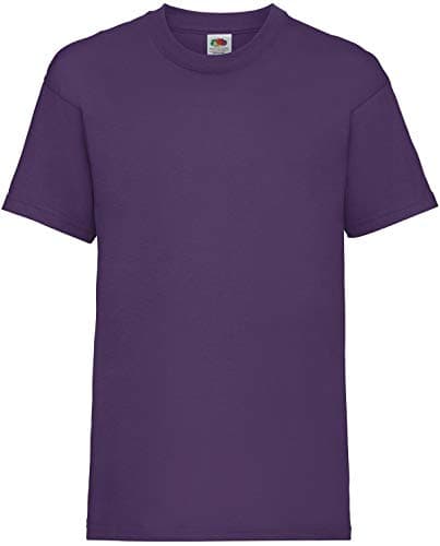 Image of FRUIT OF THE LOOM Unisex Kids Valueweight Short Sleeve T Shirt, Purple, 12-13 Years UK