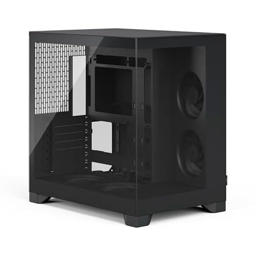 Image of Fractal Design Pop 2 Vision Black Panoramic Glass PC Gaming Case - Dual-Chamber Layout - Four Reverse Fans Included – Reverse Connector & ATX/E-ATX/mATX/ITX