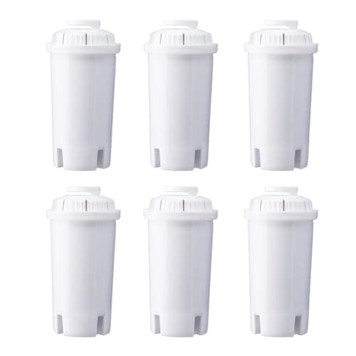 Image of Sensio Home Universal Water Filter Cartridges 6 Pack Replaces Brita Classic, Aqua Optima* Classic Round, Reduces Chlorine, Limescale and Other Impurities, BPA Free, Fully Tested & Certified, White