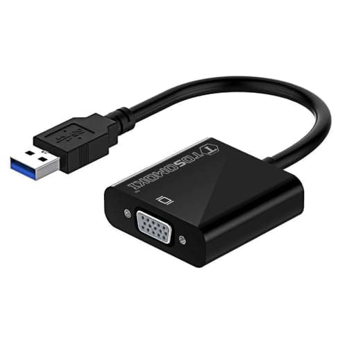 Image of Tosomoki - USB to VGA Converter, RGBS 1080P USB to VGA Video Graphic Card Display External Cable Converter for PC Laptop Windows XP 7/8/8.1/10, Desktop, Laptop, PC, Monitor