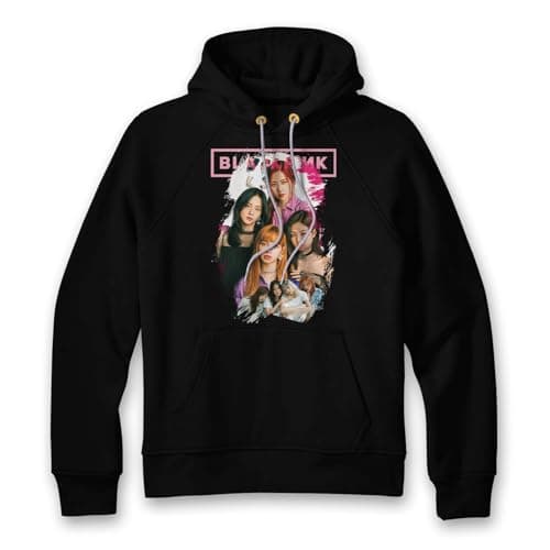 Image of WildStallion BLACKPINK Unisex Hoodie – Official K-Pop Merchandise Streetwear Sweatshirt, Comfortable Casual Pullover for Fans, Black