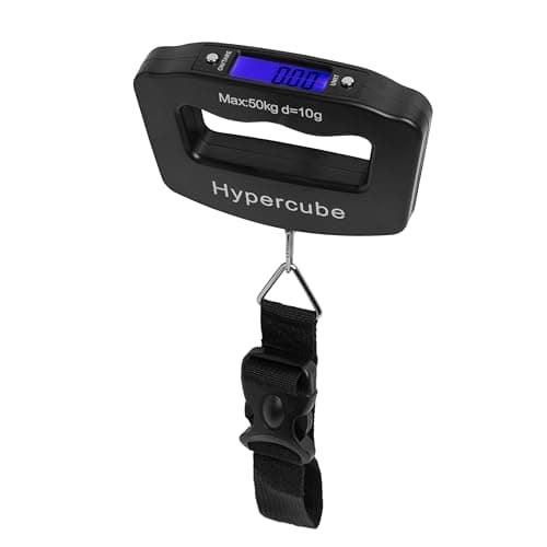 Image of Hypercube Luggage Scale Portable Digital Weight Scale for Travel Suitcase Weigher with Tare Function 110 Lb/ 50Kg Capacity Black