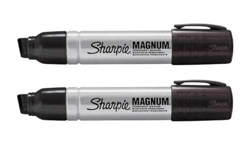 Image of Sharpie Pro Magnum Large Jumbo Permanent Markers - Pack of 2 - Extra Wide Chisel Wedge Tip - Black Ink