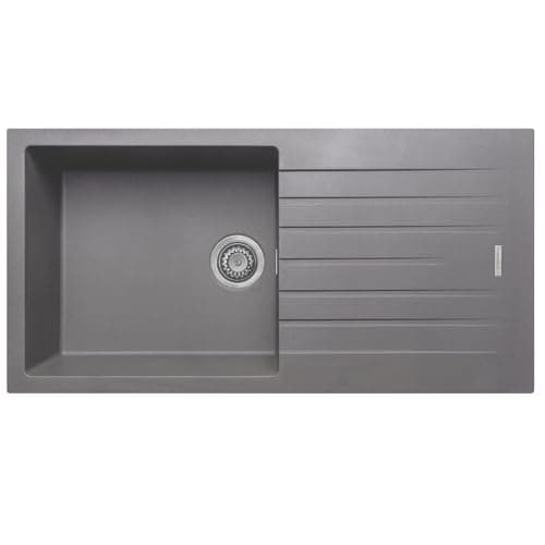 Image of Liquida LG860GR 1.0 Bowl Granite Reversible Inset Compact Grey Kitchen Sink