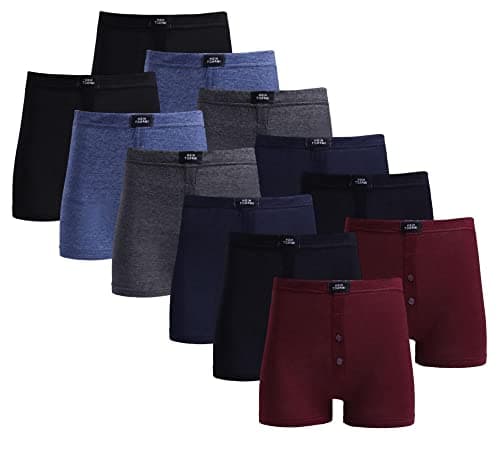 Image of 3 Pack Men's Boxer Shorts, Briefs Stretchy Comfy Trunks Underpants Cotton Rich Button Fly High Impact Underwear for Men (XXLarge) Assorted