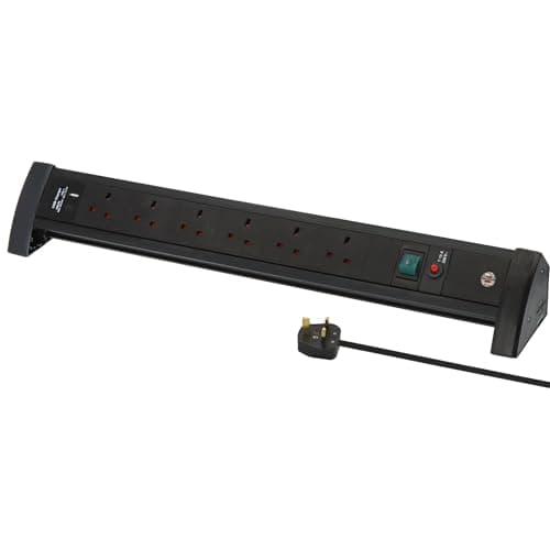 Image of Brennenstuhl Premium Office-Line 6-way Power Strip with USB C PD 30W and USB A 18W (Made in Germany, Extension Lead with 3m cable and switch, Power Extension for desk with Safety Fuse Button) black