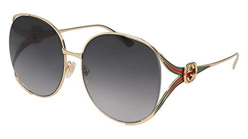 Image of Gucci Women'S Gg0225S Gg0225S 001 63 Rectangular Sunglasses 63, 1/Grey