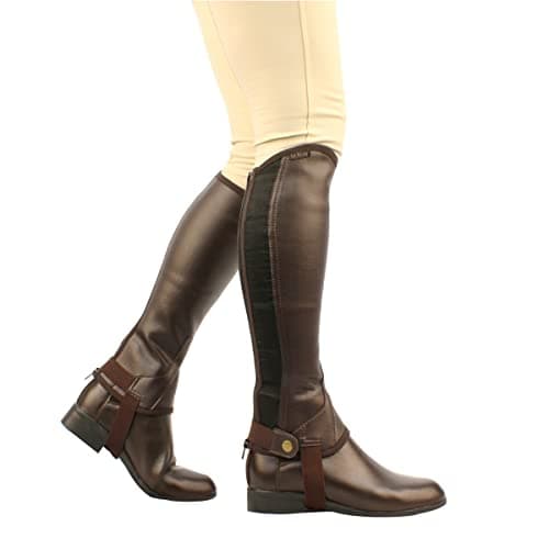 Image of Saxon Equileather Half Chaps, Brown, Childs Medium
