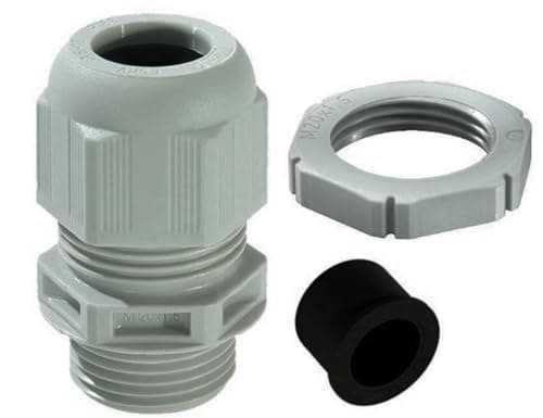 Image of Wiska 10100635 GLP20+RDE Grey M20 Sprint Cable Gland + RDE, Pack of 10, Clamping Range 4-14mm,